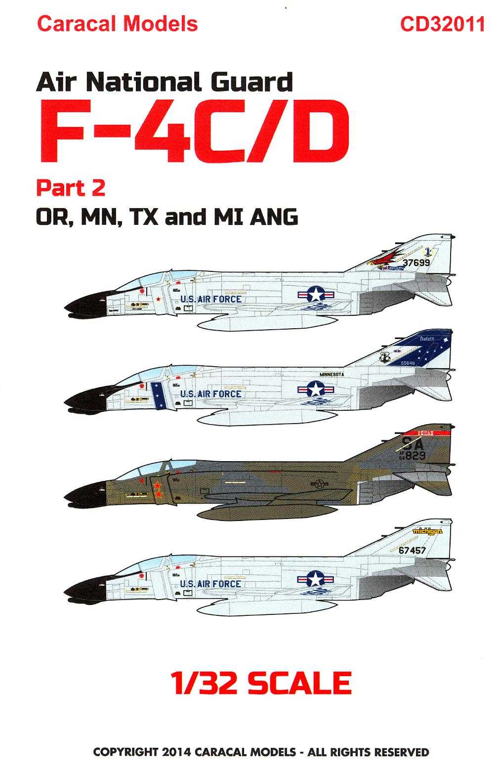 Caracal Decals 1/32 F-4C/D PHANTOM II Air National Guard Units Part 2